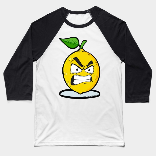 Angry Lemon Baseball T-Shirt by Sarcs House of Monkey Heads and Weird Shit